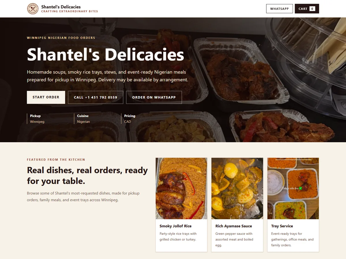 Shantel's Delicacies project preview